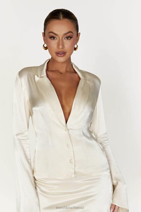 Meshki Noa-Langarmhemd mit Kragen Elfenbein Kleidung 060V876