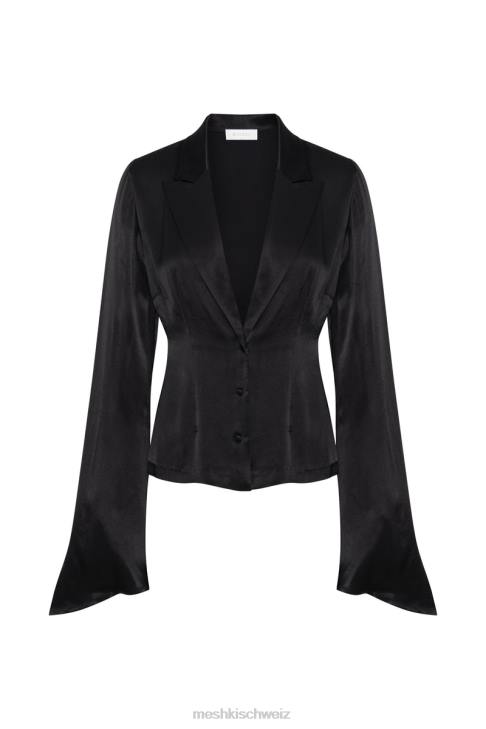 Meshki Noa-Langarmhemd mit Kragen Schwarz Kleidung 060V898