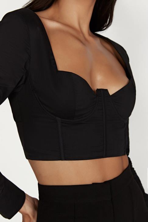 Meshki Zahara Korsett-Shirt Schwarz Kleidung 060V982