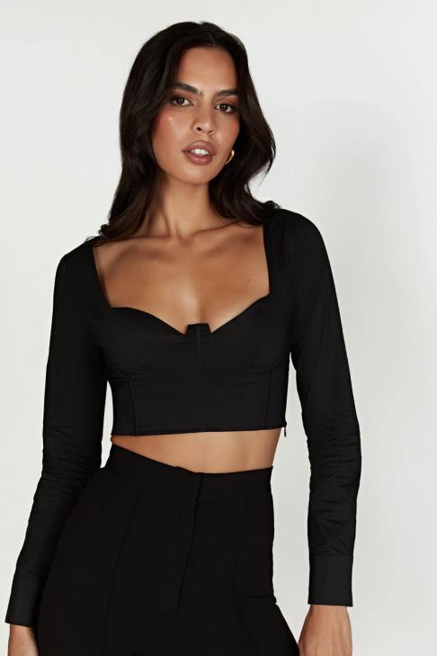 Meshki Zahara Korsett-Shirt Schwarz Kleidung 060V982