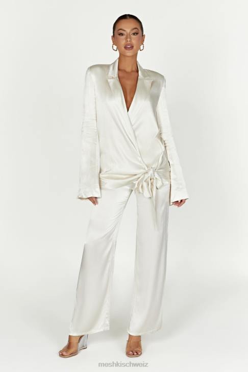 Meshki Blazerjacke aus Aspyn-Satin Elfenbein Kleidung 060V1653