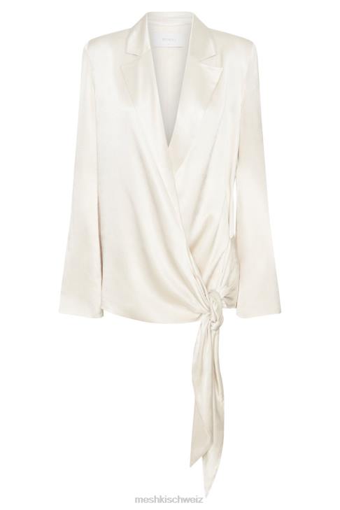 Meshki Blazerjacke aus Aspyn-Satin Elfenbein Kleidung 060V1653
