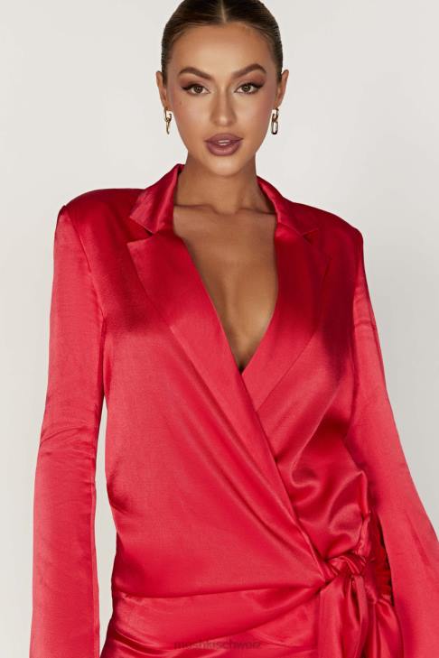 Meshki Blazerjacke aus Aspyn-Satin Rot Kleidung 060V1655