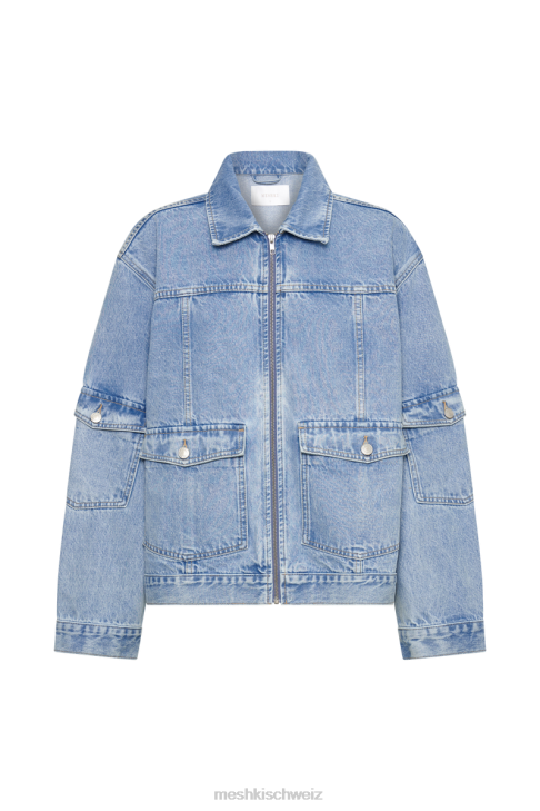 Meshki Rylee übergroße Jeansjacke Mittelblau Kleidung 060V1621