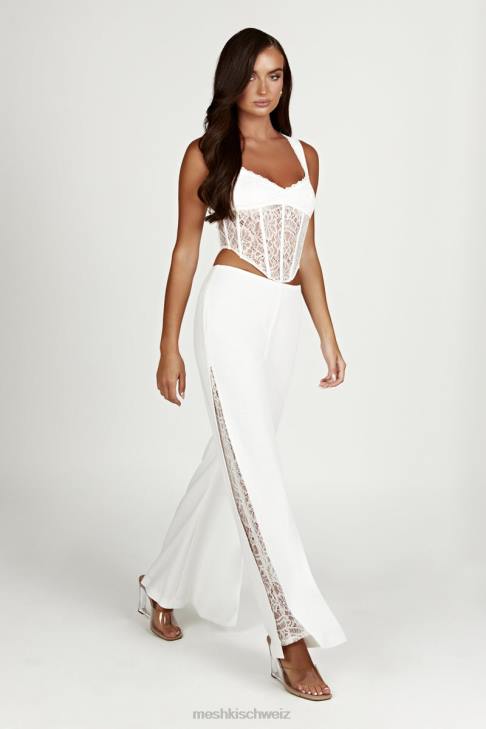 Meshki Aisha-Spitzenkorsettoberteil Weiß Kleidung 060V886