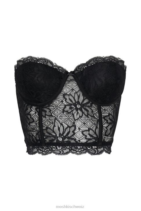Meshki Alessandra Spitzenkorsett Schwarz Kleidung 060V1083
