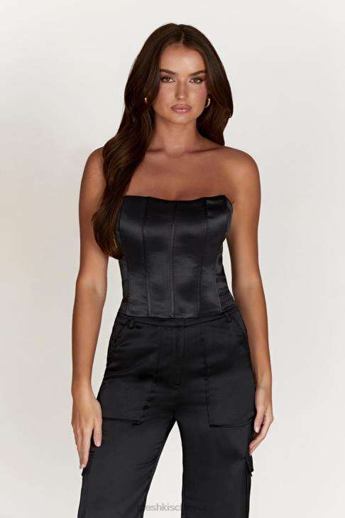 Meshki Amaya-Korsettoberteil mit Schnürung Schwarz Kleidung 060V995