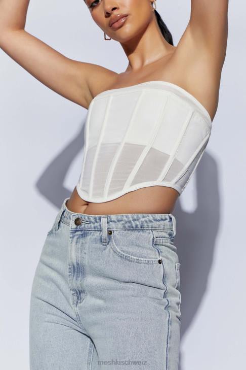 Meshki Helen trägerloses Korsett-Bustier Weiß Kleidung 060V1031