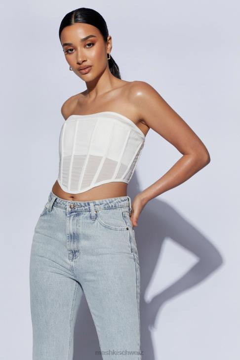 Meshki Helen trägerloses Korsett-Bustier Weiß Kleidung 060V1031
