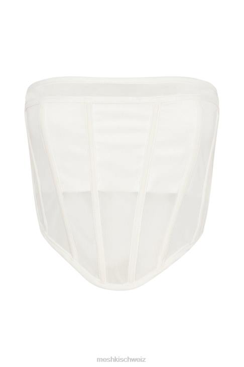 Meshki Helen trägerloses Korsett-Bustier Weiß Kleidung 060V1031