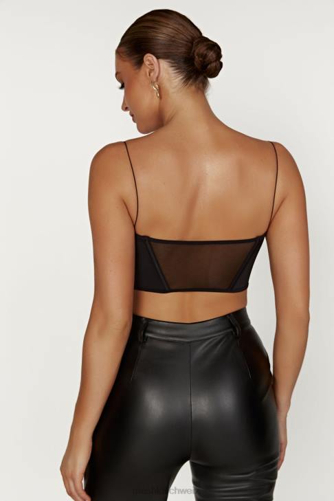 Meshki Jada Mesh-Korsett-Bustier Schwarz Kleidung 060V993