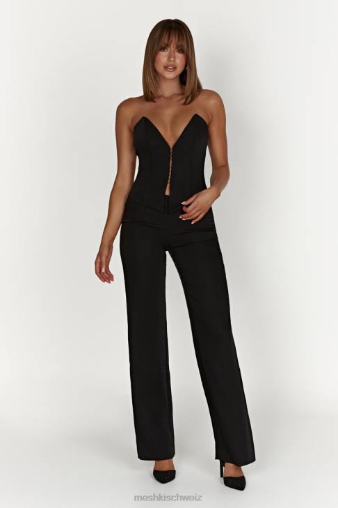 Meshki Janayia spitzes Korsett-Oberteil Schwarz Kleidung 060V854