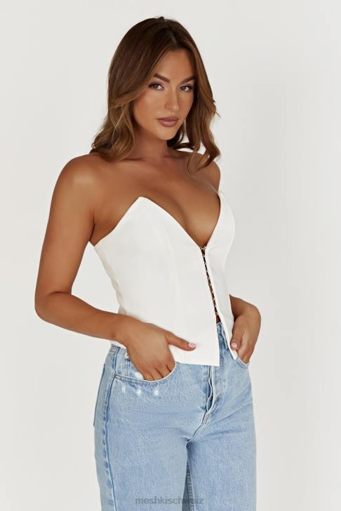 Meshki Janayia spitzes Korsett-Oberteil Weiß Kleidung 060V820