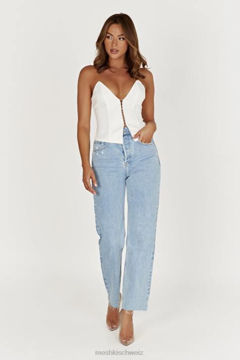 Meshki Janayia spitzes Korsett-Oberteil Weiß Kleidung 060V820