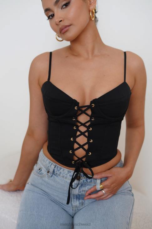Meshki Janice langes Korsett-Oberteil Schwarz Kleidung 060V1051