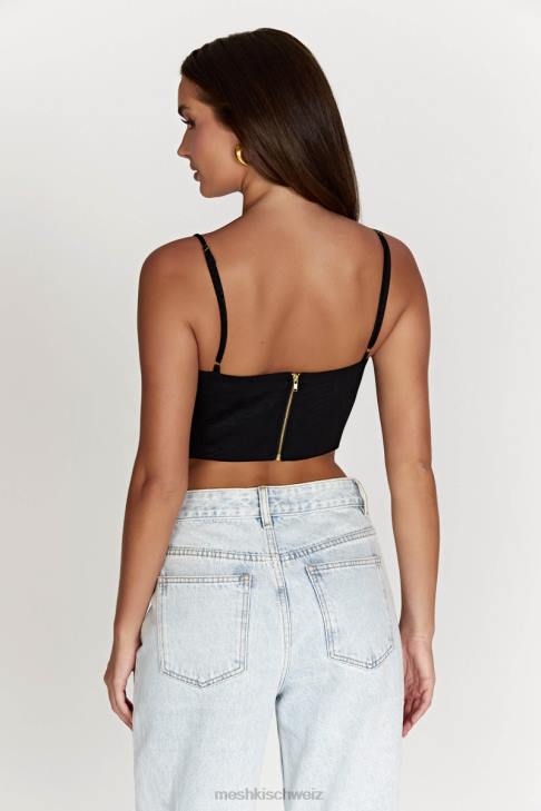 Meshki Maggie Bügel-Korsett-Oberteil Schwarz Kleidung 060V1096