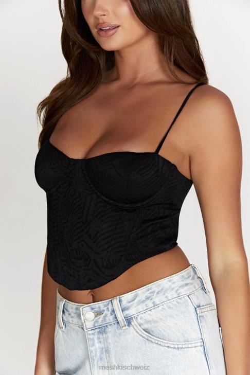 Meshki Maggie Bügel-Korsett-Oberteil Schwarz Kleidung 060V1096