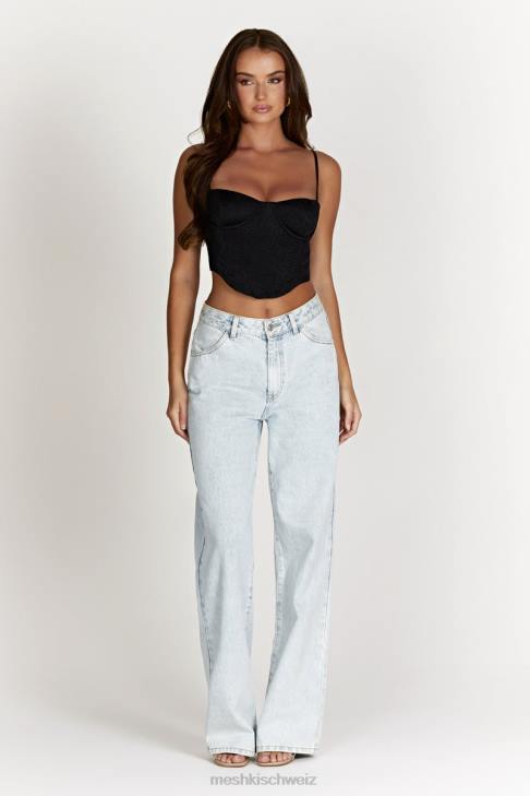 Meshki Maggie Bügel-Korsett-Oberteil Schwarz Kleidung 060V1096