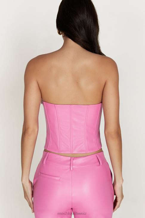 Meshki Matilda langes Korsett-Oberteil aus Kunstleder Rosa Kleidung 060V1036