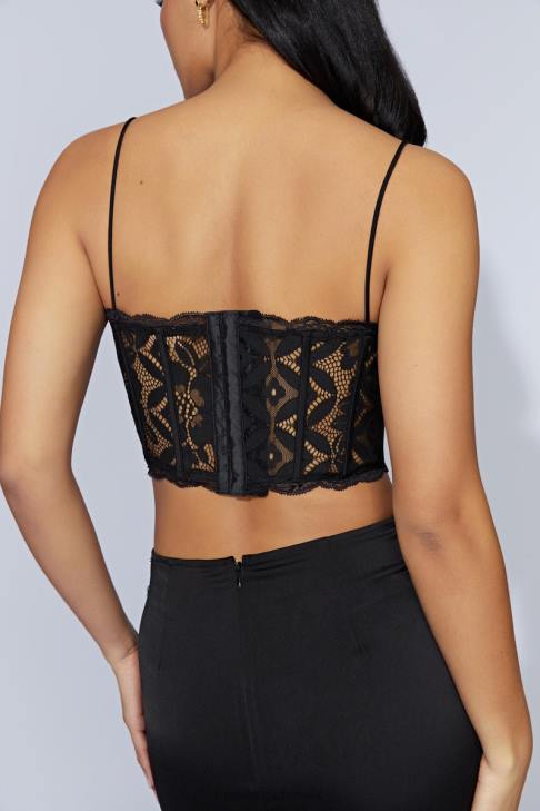 Meshki Oberteil aus Bellamy-Muschelspitze Schwarz Kleidung 060V1016