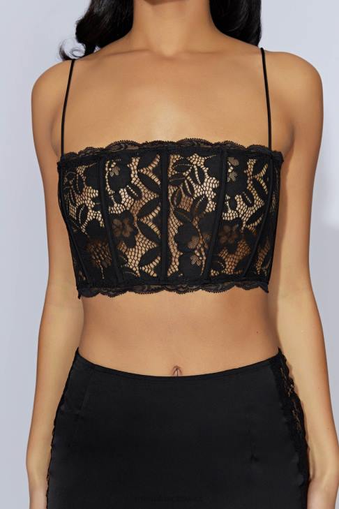 Meshki Oberteil aus Bellamy-Muschelspitze Schwarz Kleidung 060V1016