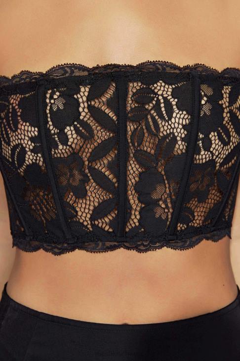 Meshki Oberteil aus Bellamy-Muschelspitze Schwarz Kleidung 060V1016