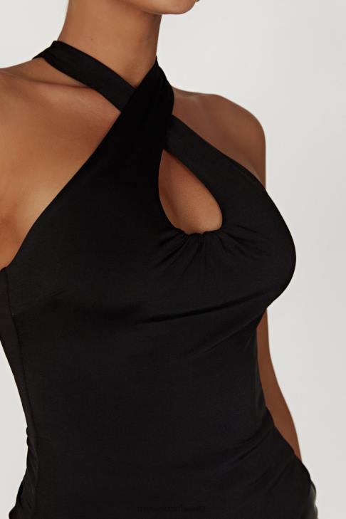 Meshki Ailsa Schlüsselloch-Neckholder-Top Schwarz Kleidung 060V944
