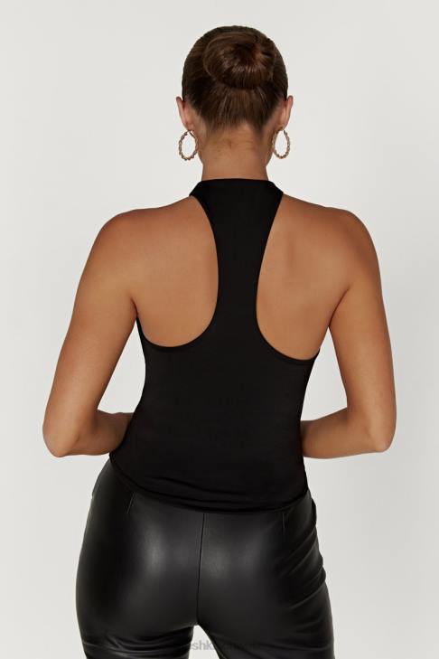 Meshki Ailsa Schlüsselloch-Neckholder-Top Schwarz Kleidung 060V944