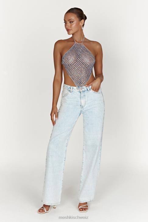 Meshki Asteria Diamant-Neckholder-Top puderblau Kleidung 060V959