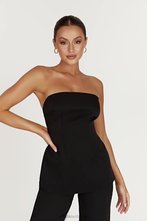 Meshki Astrid trägerloses Oberteil zum Binden hinten Schwarz Kleidung 060V862