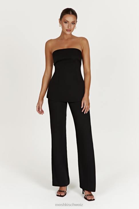 Meshki Astrid trägerloses Oberteil zum Binden hinten Schwarz Kleidung 060V862