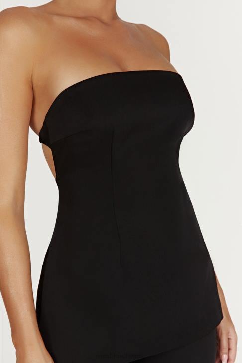 Meshki Astrid trägerloses Oberteil zum Binden hinten Schwarz Kleidung 060V862