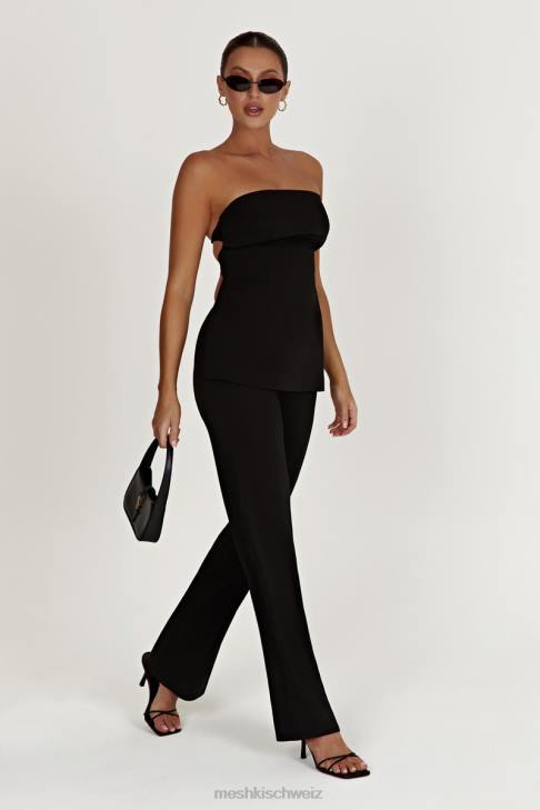 Meshki Astrid trägerloses Oberteil zum Binden hinten Schwarz Kleidung 060V862