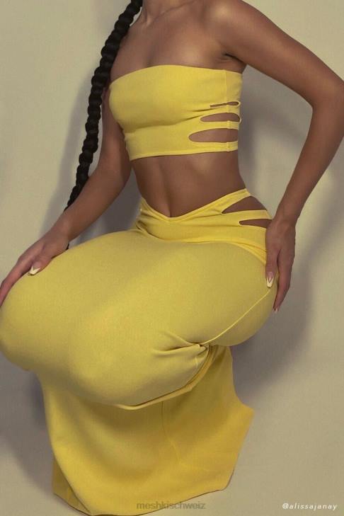 Meshki Audrina Bandeau-Oberteil mit Cut-Outs Gelb Kleidung 060V1190