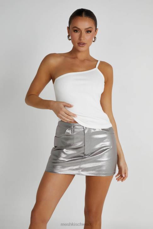 Meshki Bethany One-Shoulder-Top Weiß Kleidung 060V821