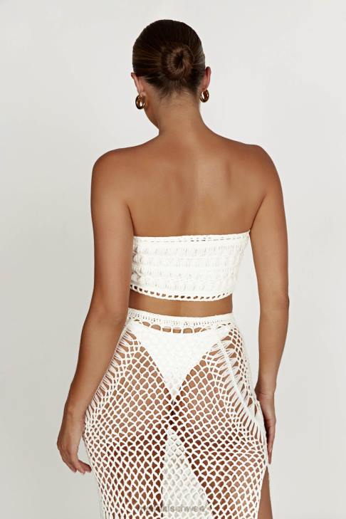 Meshki Bonnie Häkel-Bandeau-Oberteil Weiß Kleidung 060V864