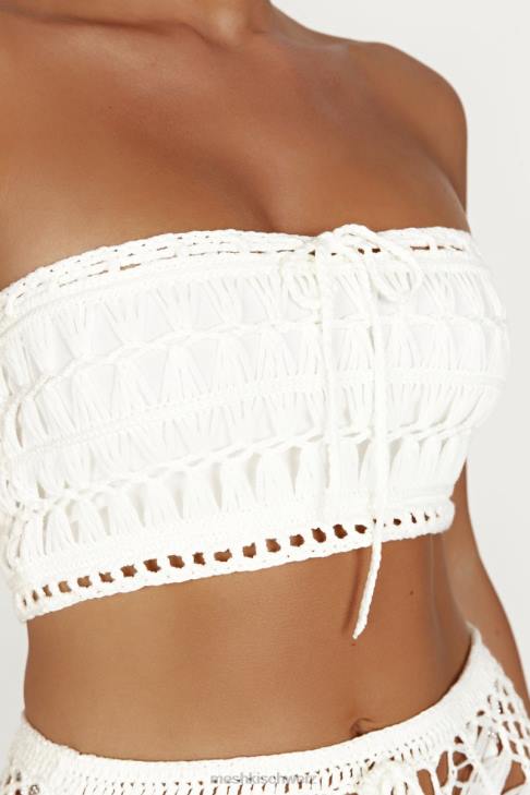 Meshki Bonnie Häkel-Bandeau-Oberteil Weiß Kleidung 060V864