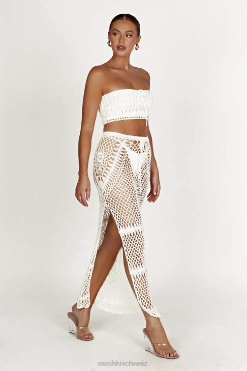 Meshki Bonnie Häkel-Bandeau-Oberteil Weiß Kleidung 060V864