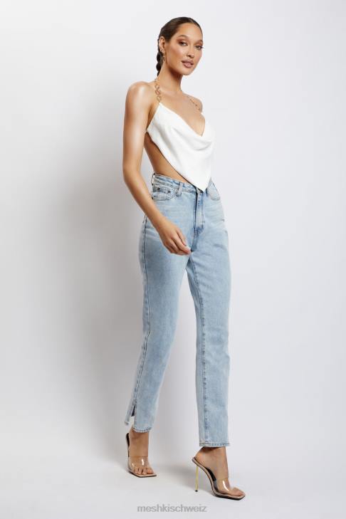 Meshki Brianna Cowl Goldkettenoberteil Weiß Kleidung 060V1181