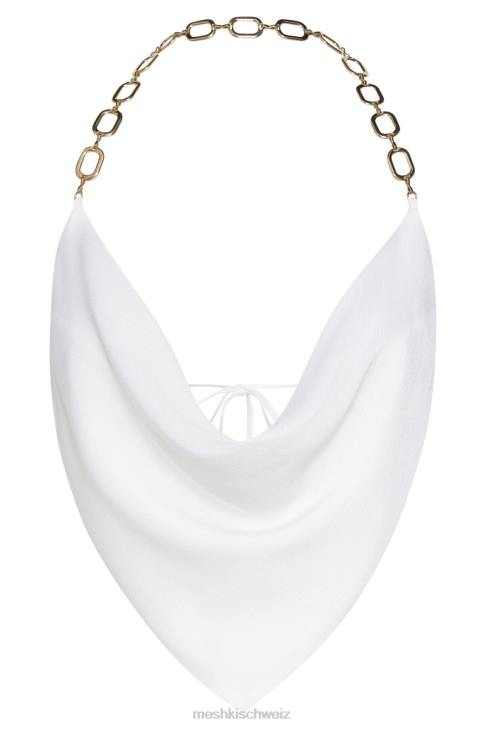 Meshki Brianna Cowl Goldkettenoberteil Weiß Kleidung 060V1181