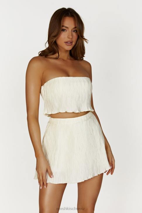 Meshki Brigid Plissee-Bandeau-Oberteil Elfenbein Kleidung 060V825