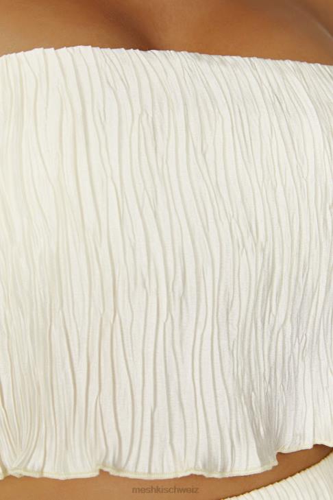 Meshki Brigid Plissee-Bandeau-Oberteil Elfenbein Kleidung 060V825