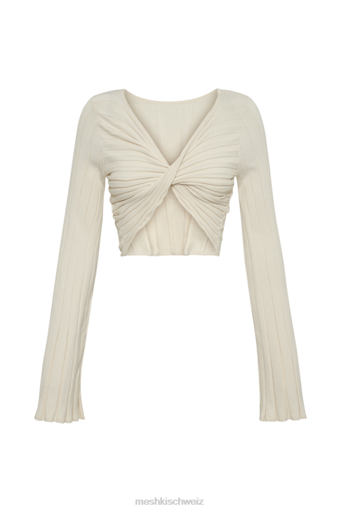 Meshki Celine Twist Back Extreme Rib Top Elfenbein Kleidung 060V834