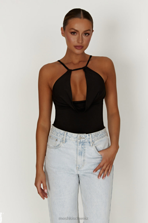 Meshki Deanna, anschmiegsames Longline-Top Schwarz Kleidung 060V955