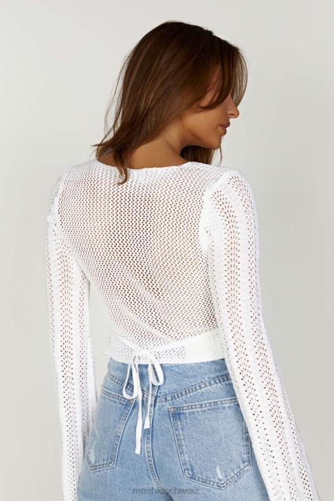 Meshki Debra-Mischgarn-Top Weiß Kleidung 060V858