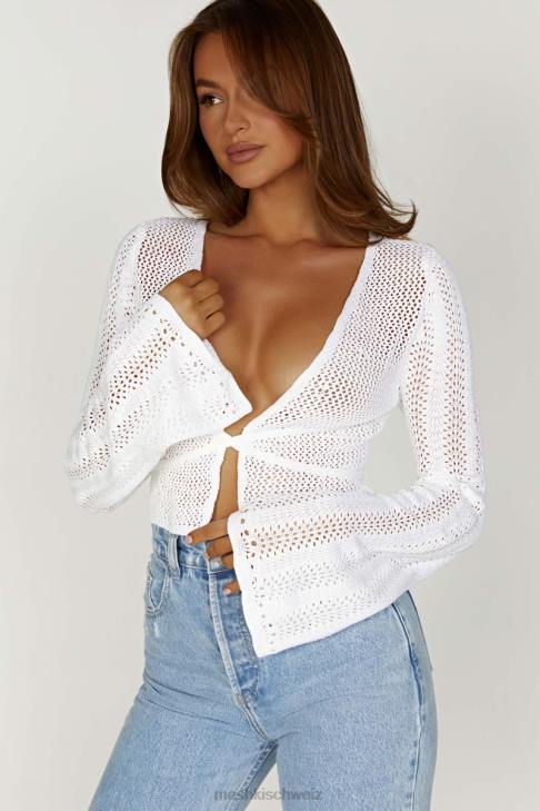 Meshki Debra-Mischgarn-Top Weiß Kleidung 060V858