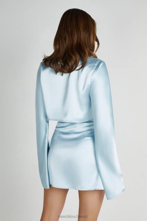 Meshki Elaine Satin-Langarmoberteil arktisches Blau Kleidung 060V835