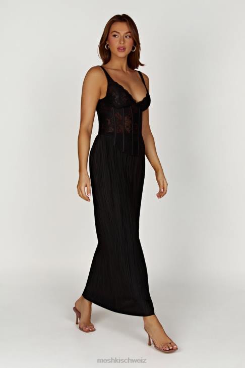 Meshki Elsie Spitzen-Bustier-Oberteil Schwarz Kleidung 060V851