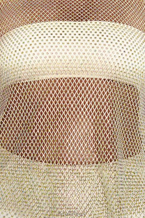 Meshki Emerson Diamant-Mesh-Tanktop Creme Kleidung 060V945