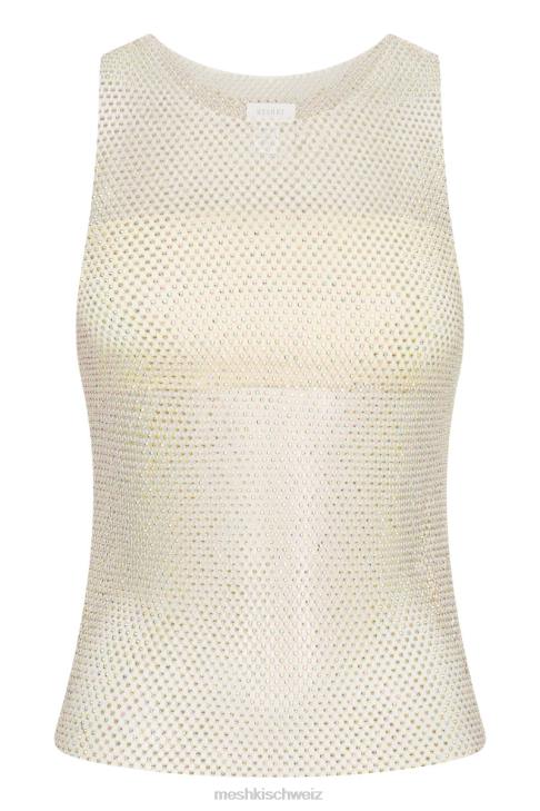 Meshki Emerson Diamant-Mesh-Tanktop Creme Kleidung 060V945